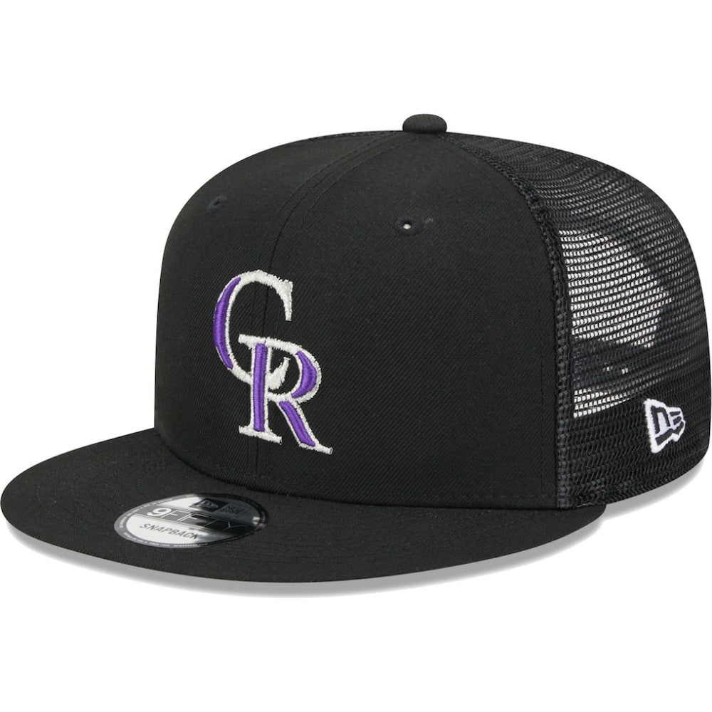 Colorado Rockies Team Color Trucker 9FIFTY Snapback Hat Black | New Era