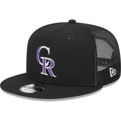 Colorado Rockies Team Color Trucker 9FIFTY Snapback Hat Black | New Era