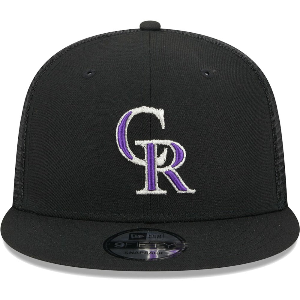Colorado Rockies Team Color Trucker 9FIFTY Snapback Hat Black | New Era