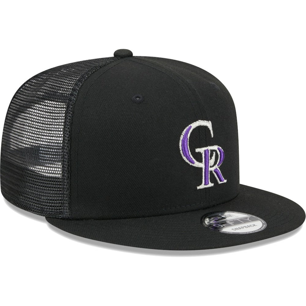 Colorado Rockies Team Color Trucker 9FIFTY Snapback Hat Black | New Era
