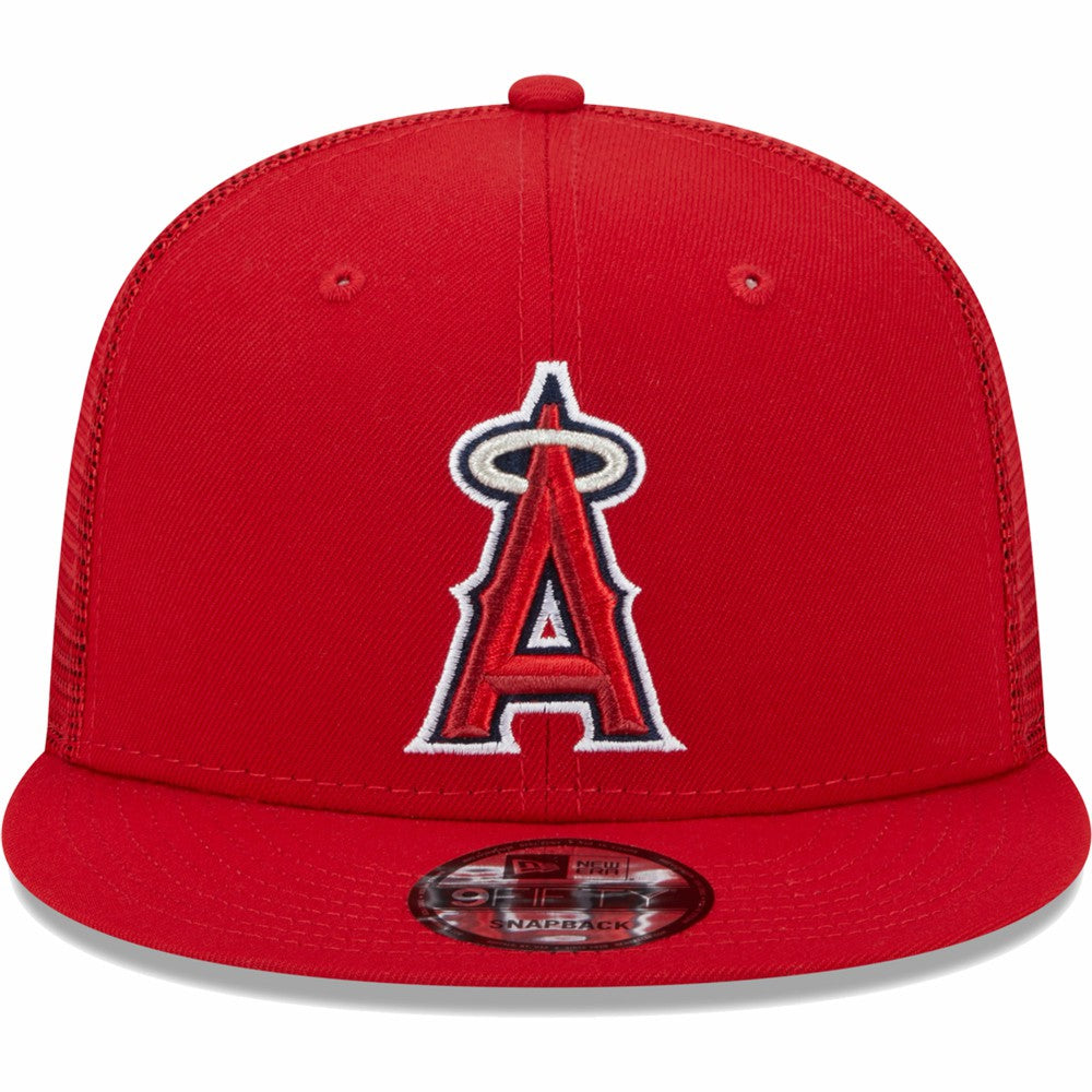 Los Angeles Angels Team Color Trucker 9FIFTY Snapback Hat Red | New Era