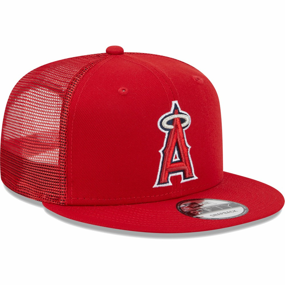 Los Angeles Angels Team Color Trucker 9FIFTY Snapback Hat Red | New Era