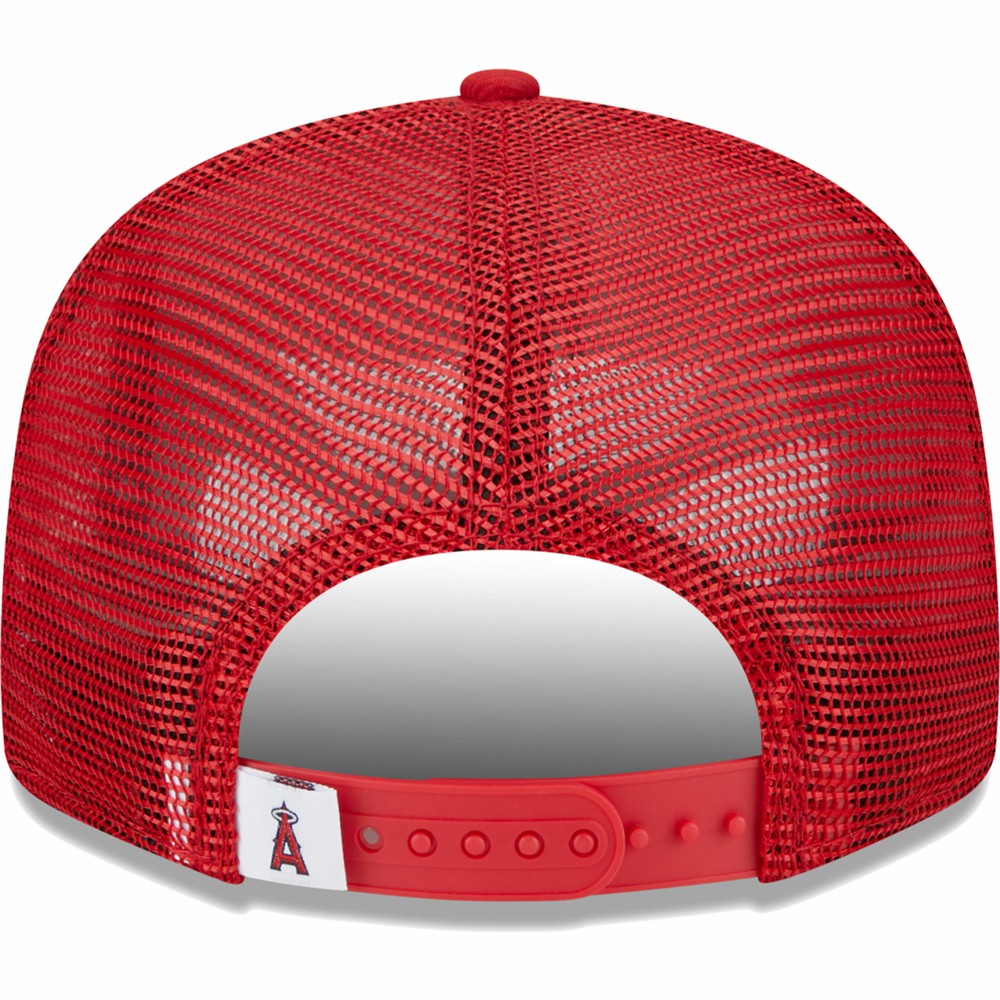 Los Angeles Angels Team Color Trucker 9FIFTY Snapback Hat Red | New Era