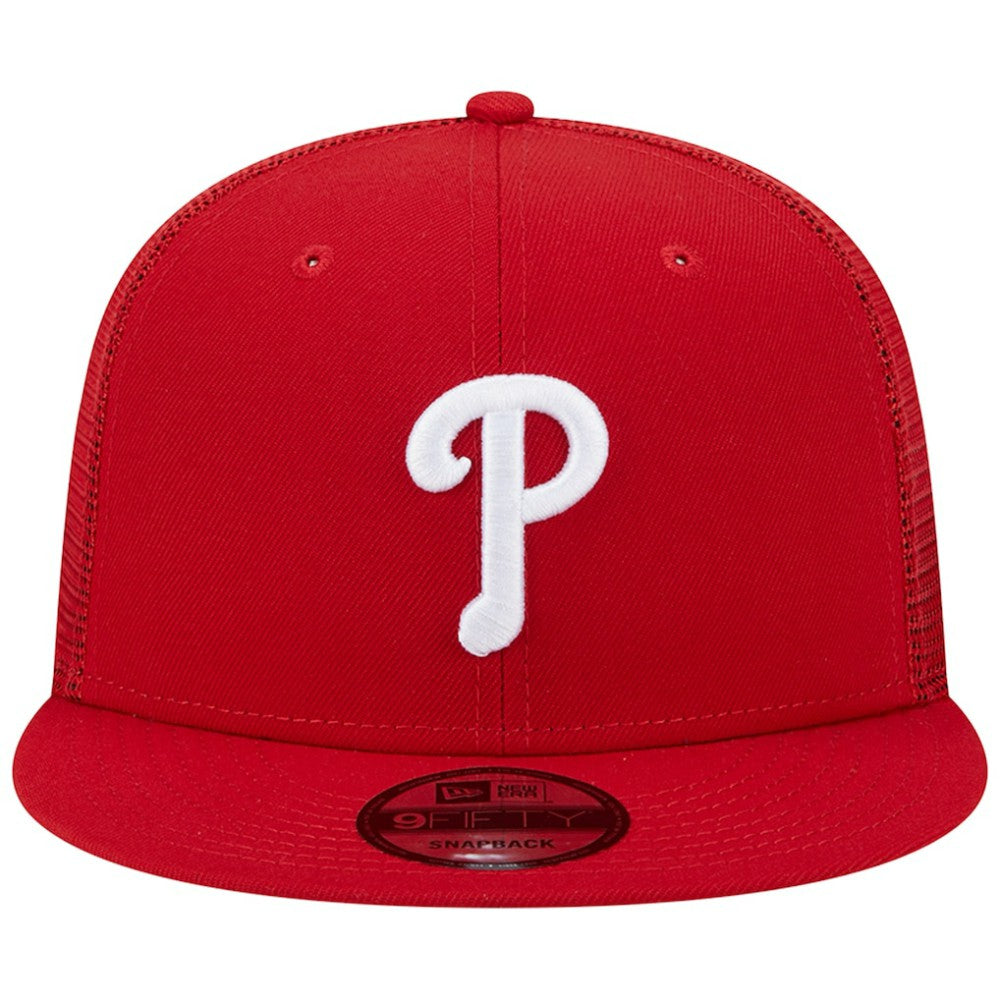 Philadelphia Phillies Team Color Trucker 9FIFTY Snapback Hat Red | New Era