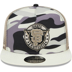 San Francisco Giants Chrome Camo A-Frame 9FIFTY Trucker Snapback Hat White | New Era