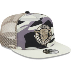San Francisco Giants Chrome Camo A-Frame 9FIFTY Trucker Snapback Hat White | New Era