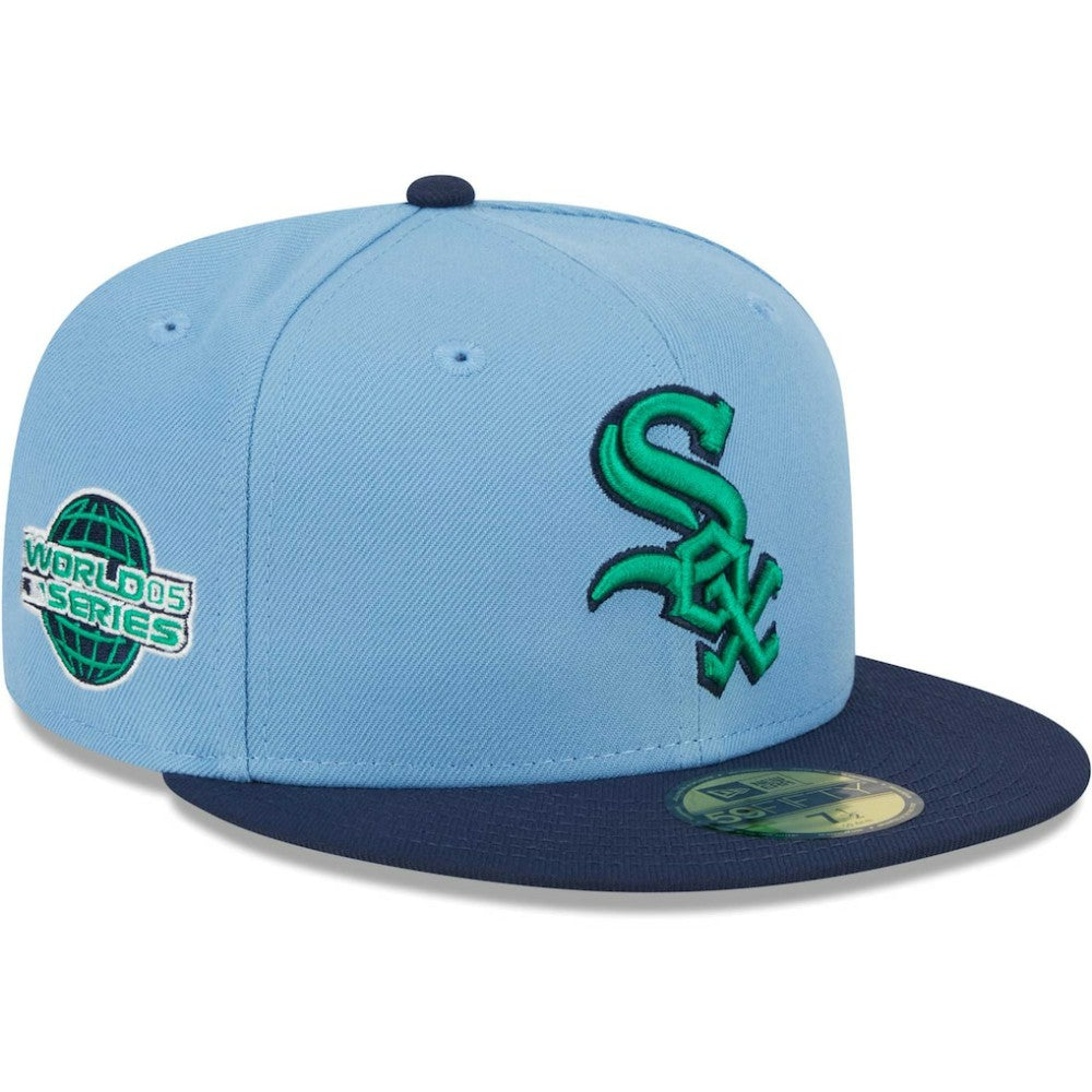 Chicago White Sox Green Undervisor 59FIFTY Fitted Hat Light Blue/Navy | New Era