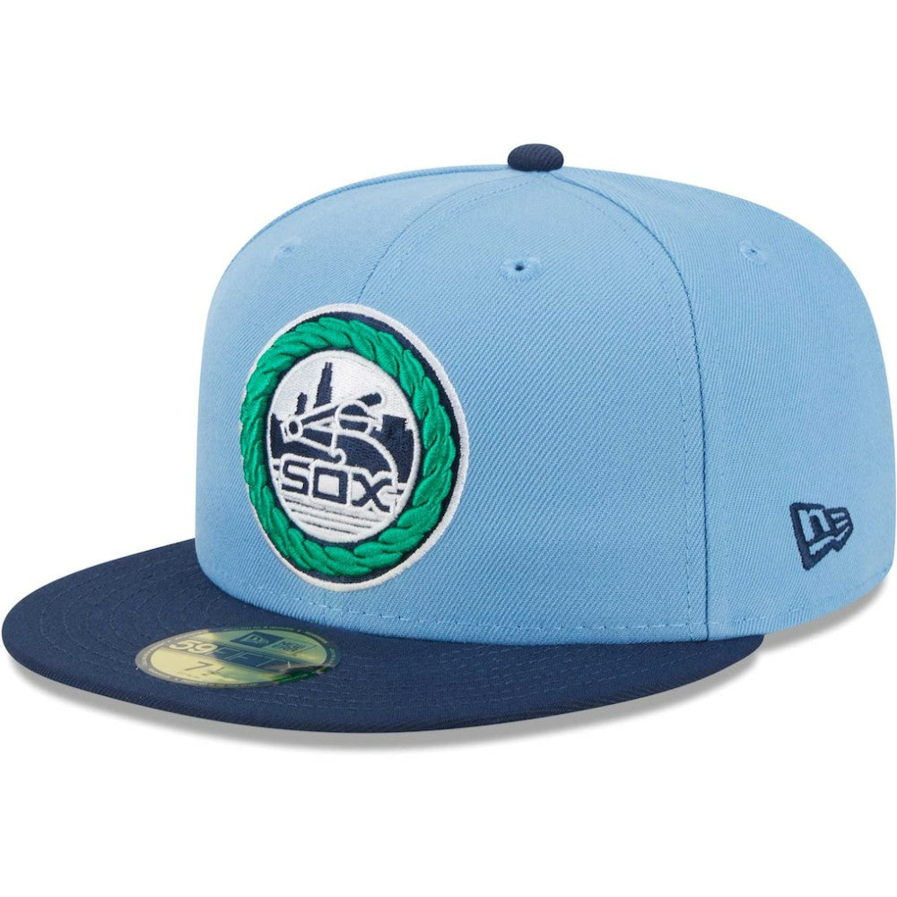 Chicago White Sox Green Undervisor 59FIFTY Fitted Hat Light Blue/Navy | New Era