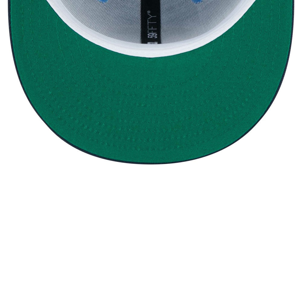 Los Angeles Dodgers Green Undervisor 59FIFTY Fitted Hat Light Blue/Navy | New Era