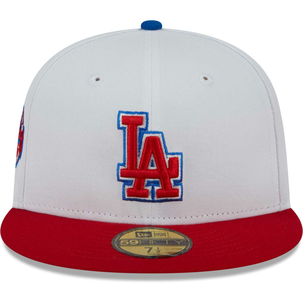 Los Angeles Dodgers Undervisor 59FIFTY Fitted Hat White/Red | New Era