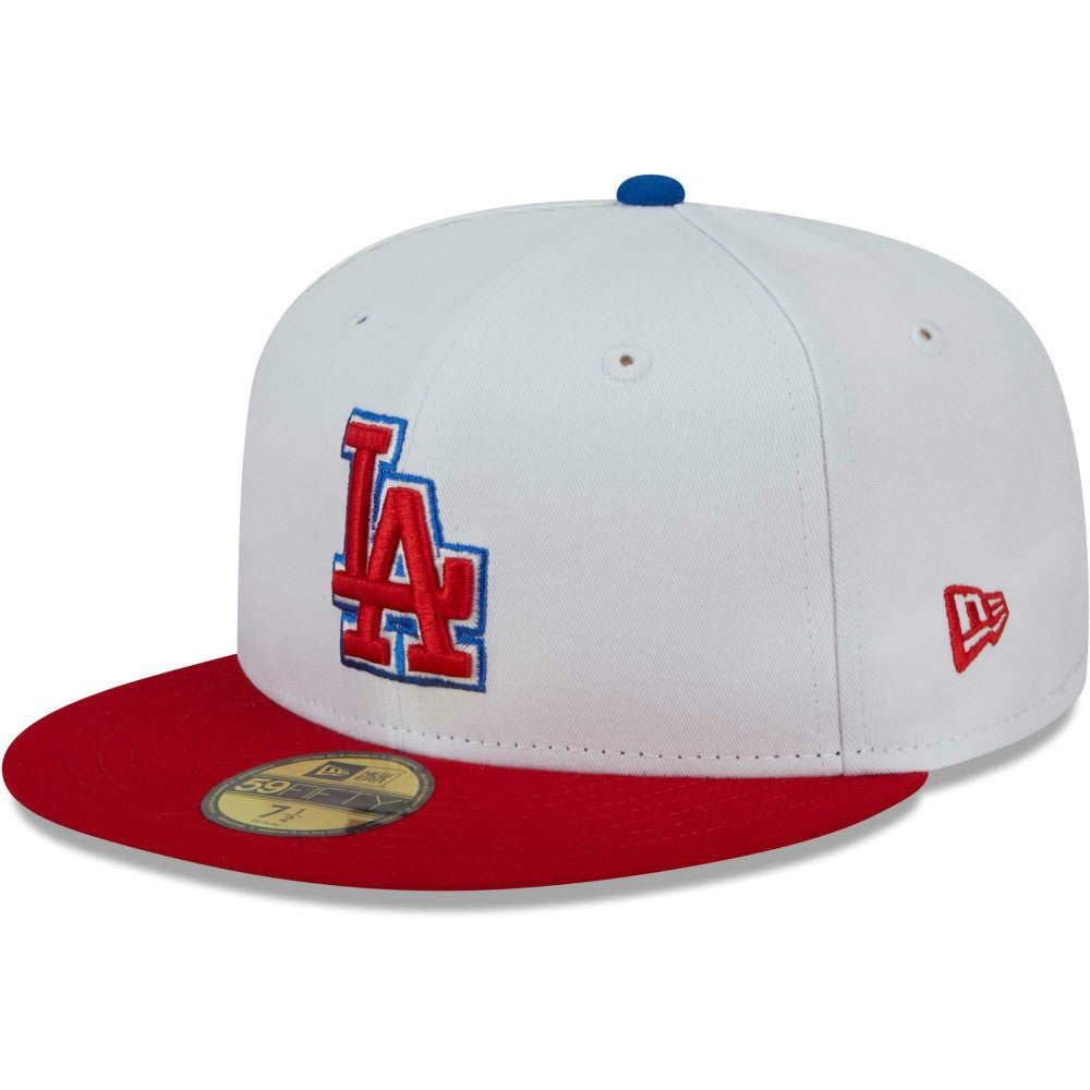 Los Angeles Dodgers Undervisor 59FIFTY Fitted Hat White/Red | New Era