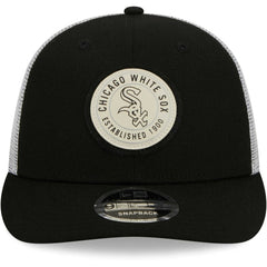 Chicago White Sox Circle Trucker Low Profile 9FIFTY Snapback Hat Black | New Era