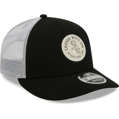 Chicago White Sox Circle Trucker Low Profile 9FIFTY Snapback Hat Black | New Era