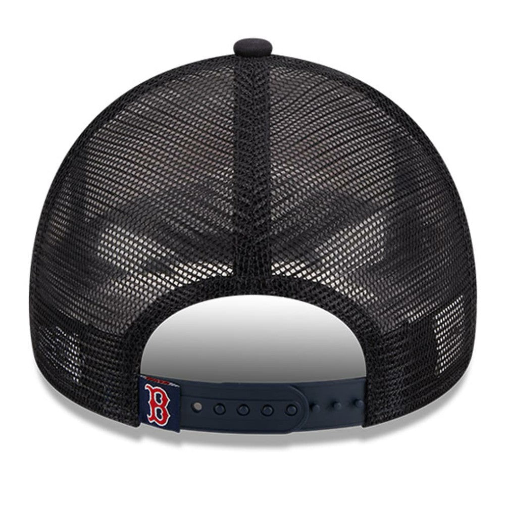 Boston Red Sox Stacked A-Frame Trucker 9FORTY Adjustable Hat White/Navy | New Era