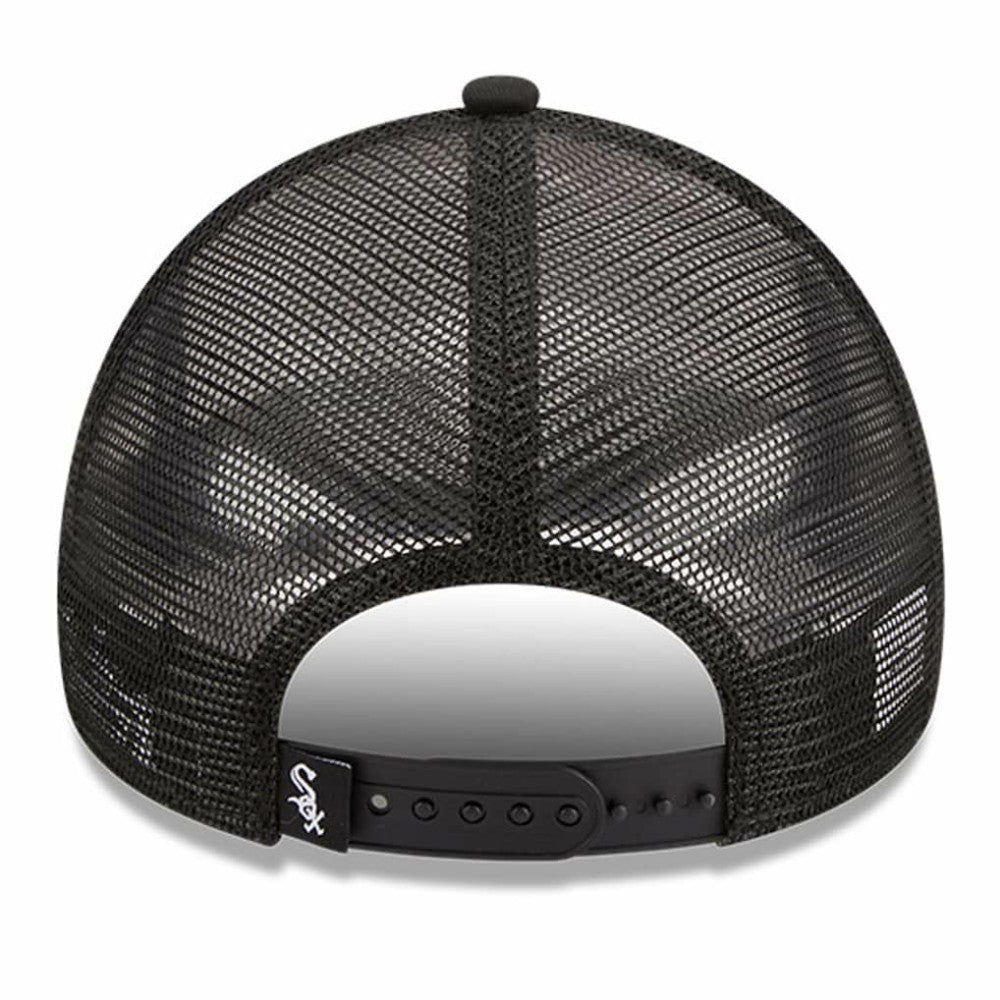 Chicago White Sox Stacked A-Frame Trucker 9FORTY Adjustable Hat White/Black | New Era
