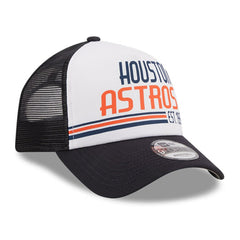 Houston Astros Stacked A-Frame Trucker 9FORTY Adjustable Hat White/Navy | New Era