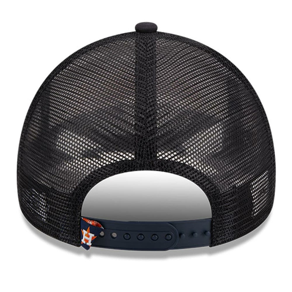 Houston Astros Stacked A-Frame Trucker 9FORTY Adjustable Hat White/Navy | New Era