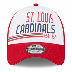 St. Louis Cardinals Stacked A-Frame Trucker 9FORTY Adjustable Hat White/Red | New Era