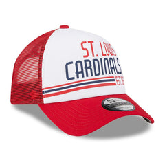 St. Louis Cardinals Stacked A-Frame Trucker 9FORTY Adjustable Hat White/Red | New Era