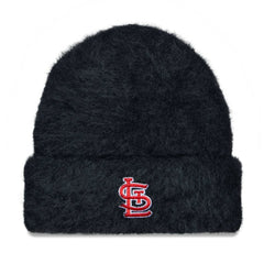 St. Louis Cardinals Women's Fuzzy Cuffed Knit Hat Black | New Era