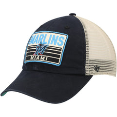 Miami Marlins Four Stroke Clean Up Trucker Snapback Hat Black | 47 brand