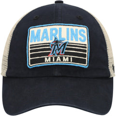 Miami Marlins Four Stroke Clean Up Trucker Snapback Hat Black | 47 brand