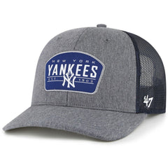New York Yankees Slate Trucker Snapback Hat Charcoal/Navy | 47 brand