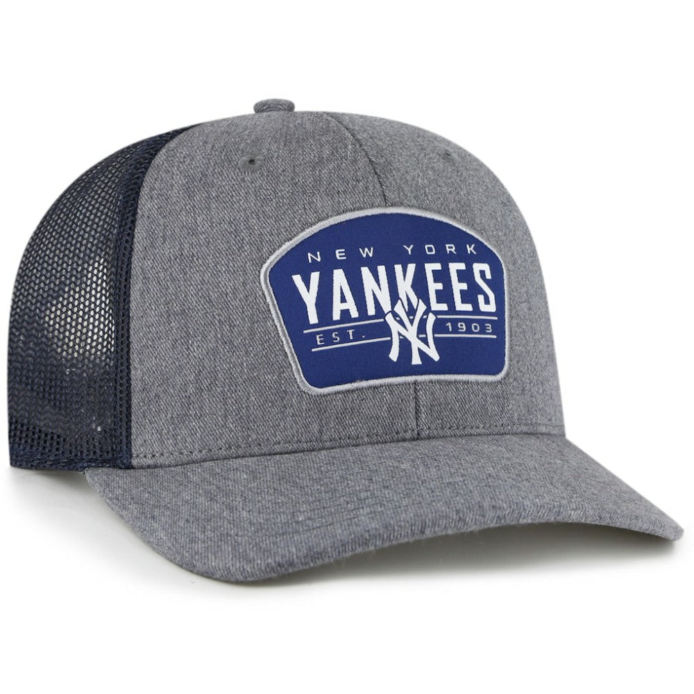 New York Yankees Slate Trucker Snapback Hat Charcoal/Navy | 47 brand