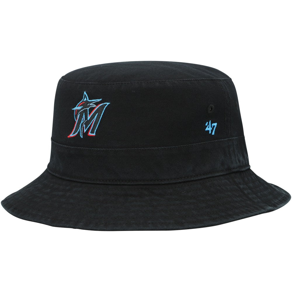 Miami Marlins Primary Bucket Hat Black | 47 brand