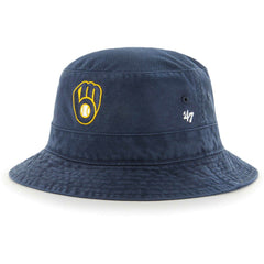 Milwaukee Brewers Primary Bucket Hat Navy | 47 brand