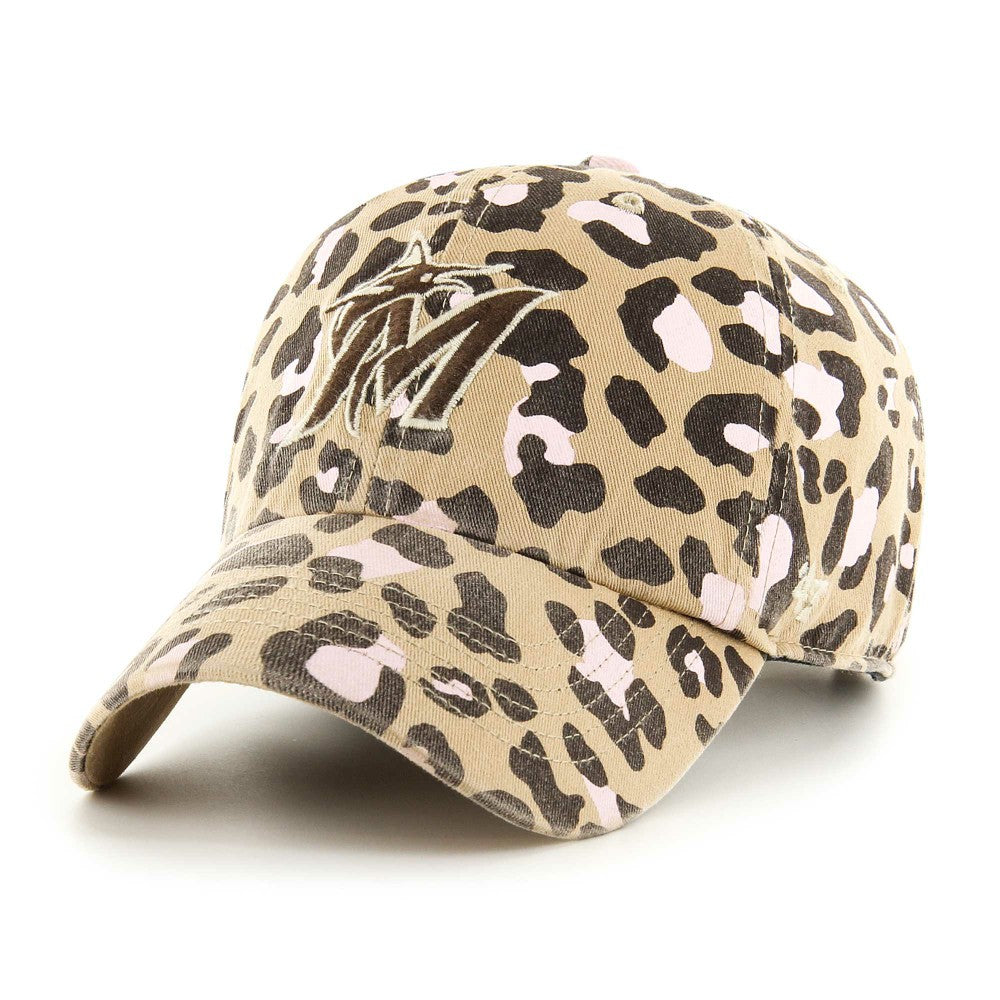 Miami Marlins Women's Bagheera Clean Up Adjustable Hat Khaki | 47 brand