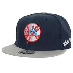 New York Yankees Bases Loaded Fitted Hat Navy/Gray | Mitchell & Ness