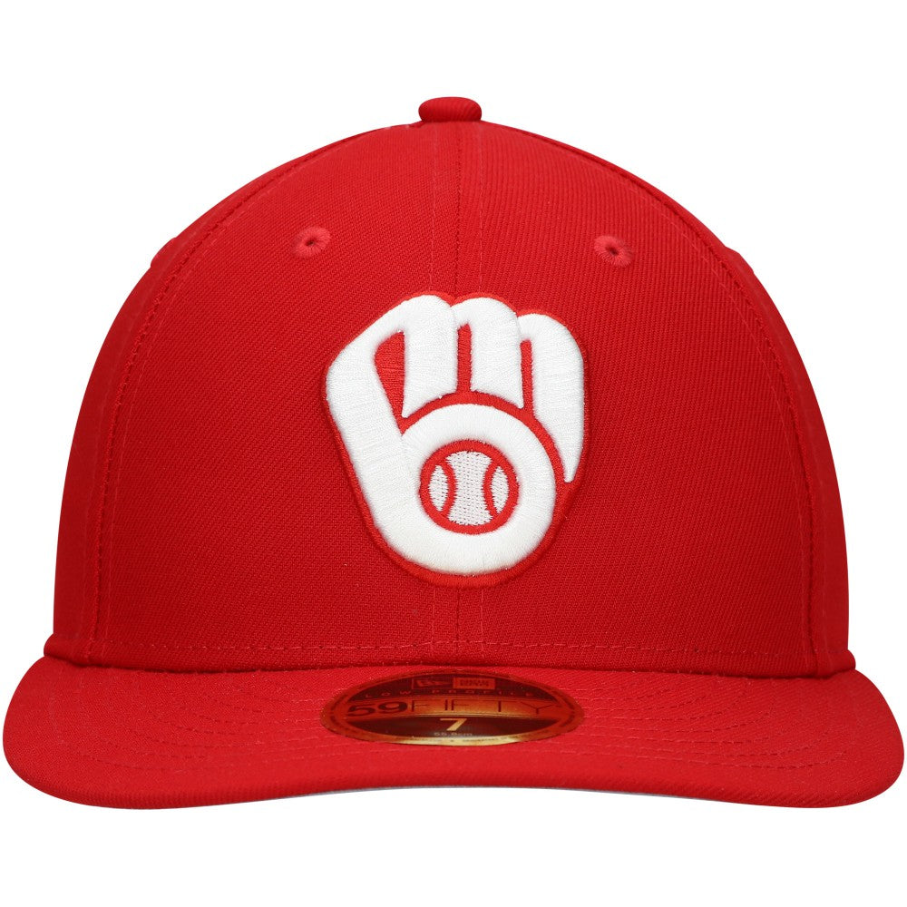 Milwaukee Brewers Low Profile 59FIFTY Fitted Hat Scarlet | New Era