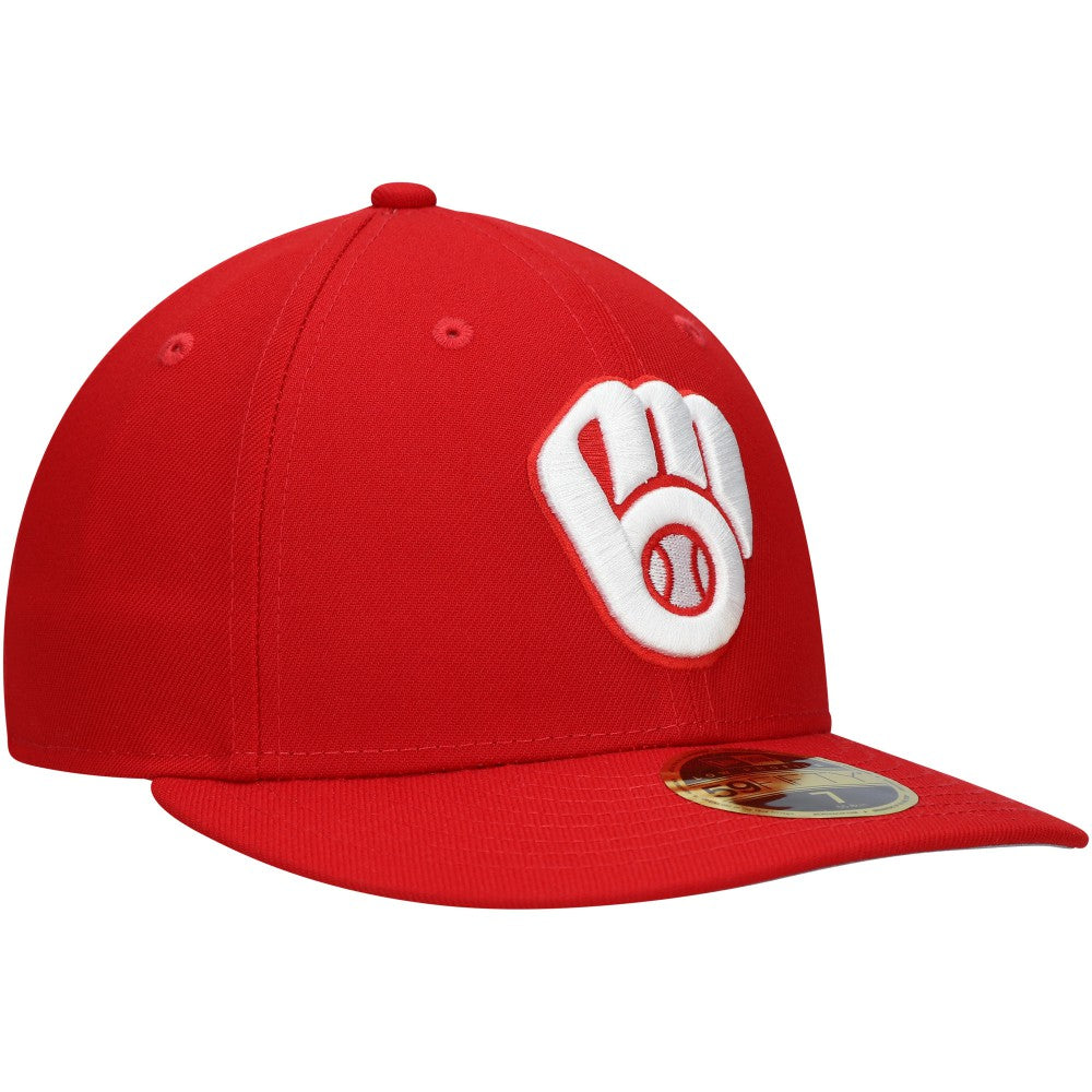 Milwaukee Brewers Low Profile 59FIFTY Fitted Hat Scarlet | New Era
