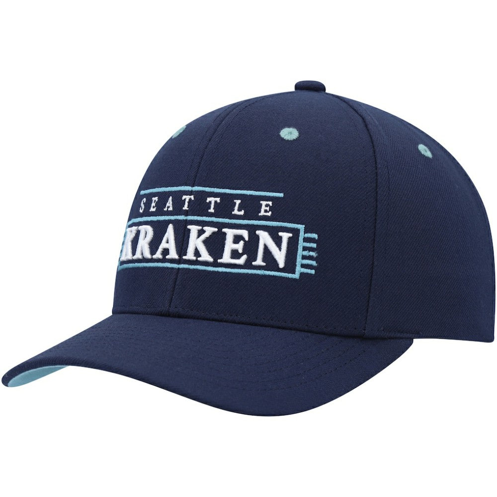 Seattle Kraken Mitchell & Ness LOFI Pro Snapback Hat Deep Sea Blue