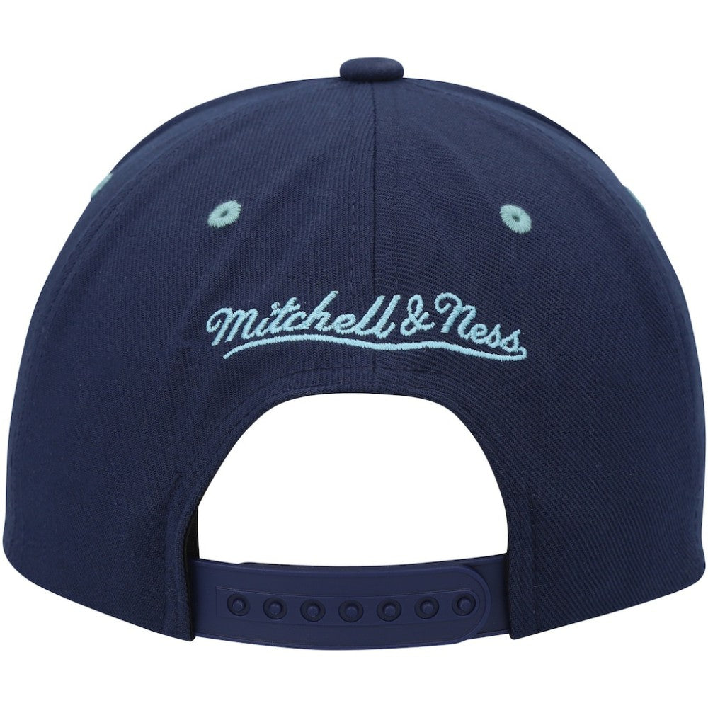 Seattle Kraken Mitchell & Ness LOFI Pro Snapback Hat Deep Sea Blue