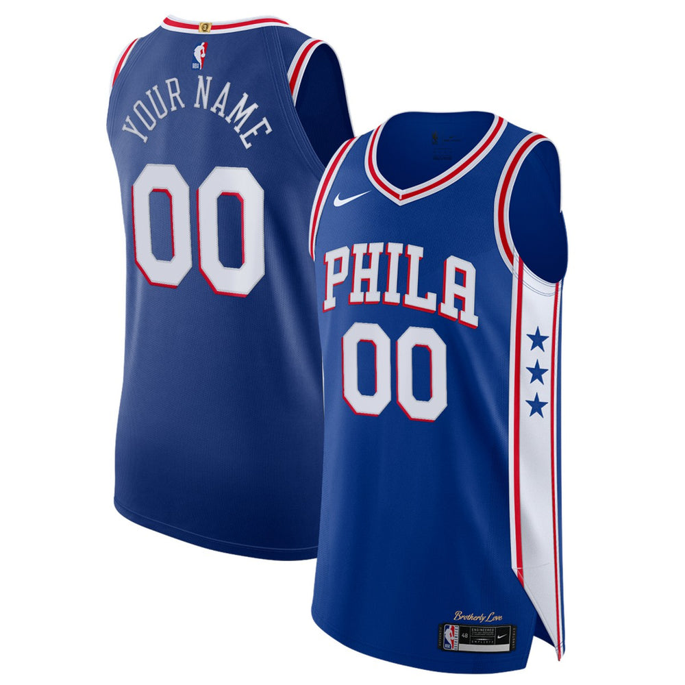 Philadelphia 76ers Custom Authentic Jersey - Icon Edition - Royal