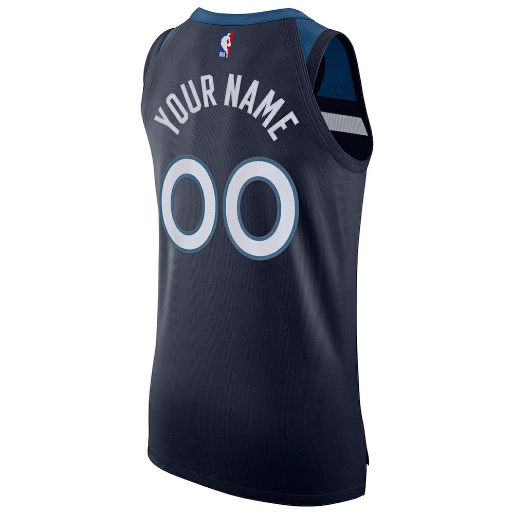 Minnesota Timberwolves Authentic Custom Jersey Navy - Icon Edition