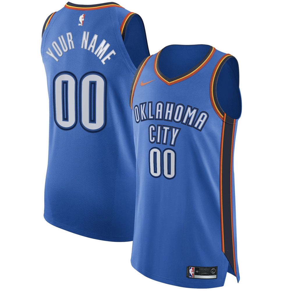 Oklahoma City Thunder Authentic Custom Jersey Blue - Icon Edition