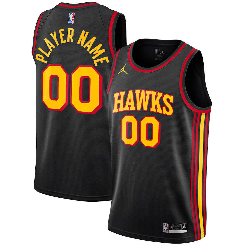 Atlanta Hawks Jordan Brand Swingman Custom Jersey - Statement Edition - Black outlet