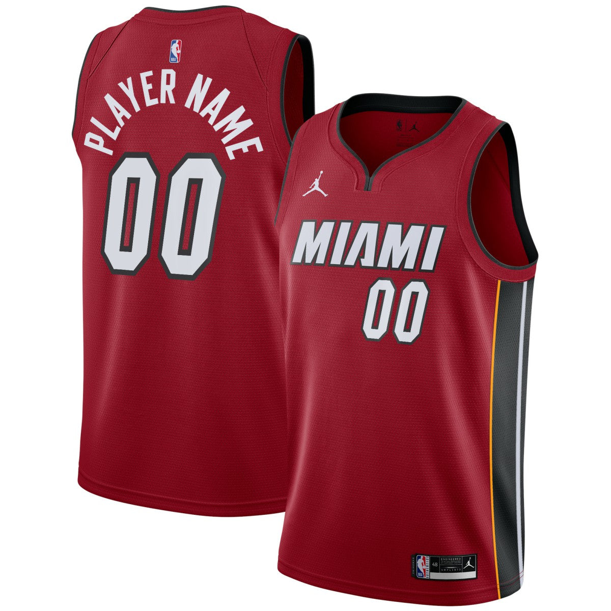 Miami Heat Jordan Brand Swingman Custom Jersey - Statement Edition - Red cheap