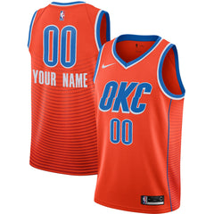 Oklahoma City Thunder Jordan Brand Swingman Custom Jersey - Statement Edition - Orange cheap