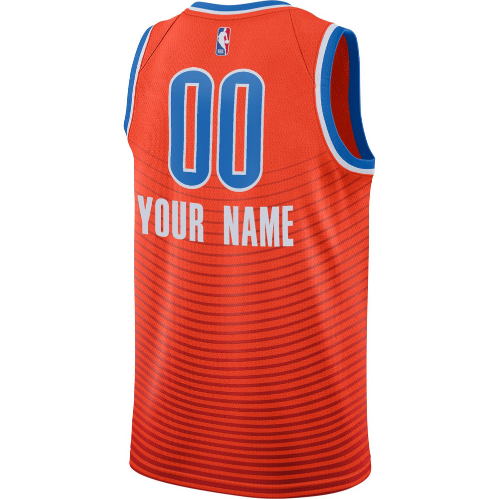 Oklahoma City Thunder Jordan Brand Swingman Custom Jersey - Statement Edition - Orange cheap