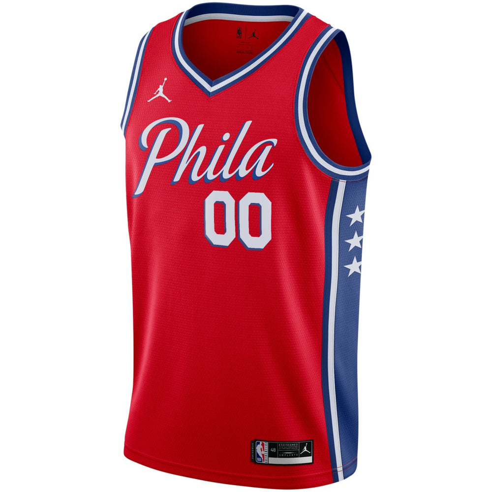 Philadelphia 76ers Jordan Brand Swingman Custom Jersey - Statement Edition - Red on sale