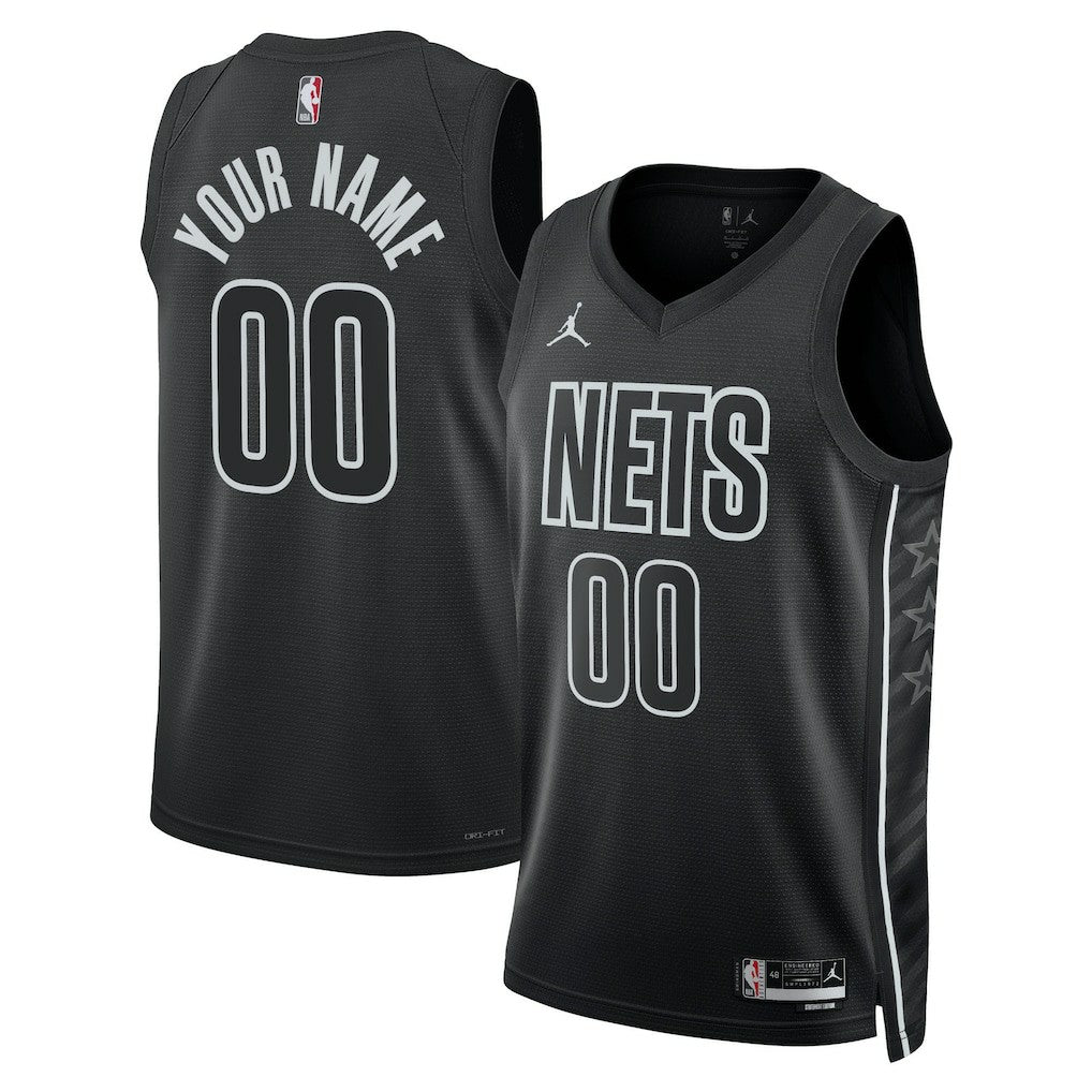 Brooklyn Nets Jordan Brand Unisex 2022/23 Swingman Custom Jersey - Statement Edition - Black shop