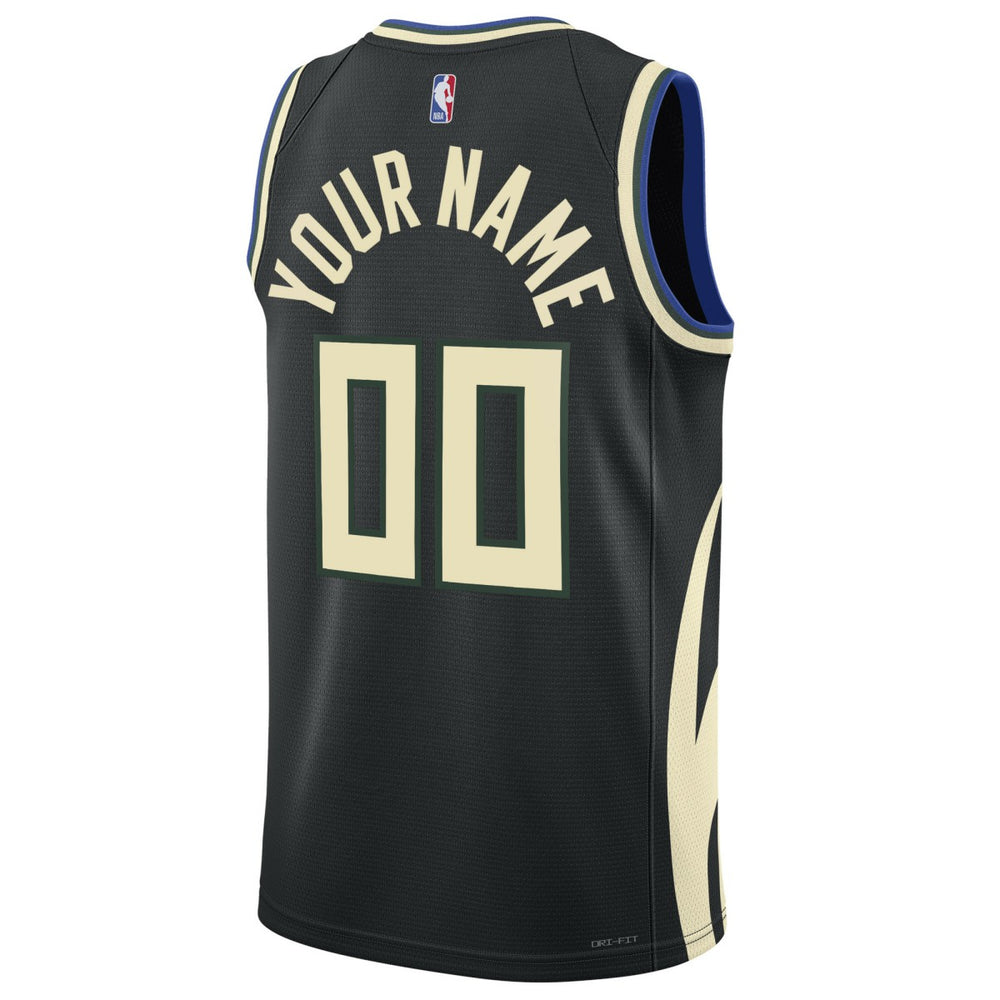 Milwaukee Bucks Jordan Brand Unisex 2022/23 Swingman Custom Jersey - Statement Edition - Black on sale