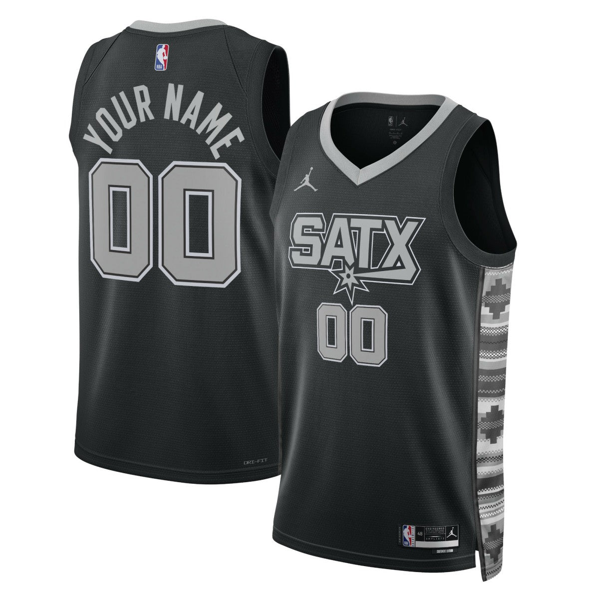 San Antonio Spurs Jordan Brand Unisex 2022/23 Swingman Custom Jersey - Statement Edition - Black online