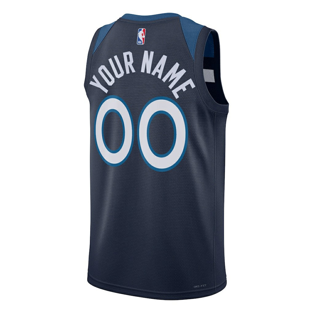Minnesota Timberwolves Unisex Swingman Custom Jersey Navy - Icon Edition