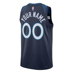 Minnesota Timberwolves Unisex Swingman Custom Jersey Navy - Icon Edition
