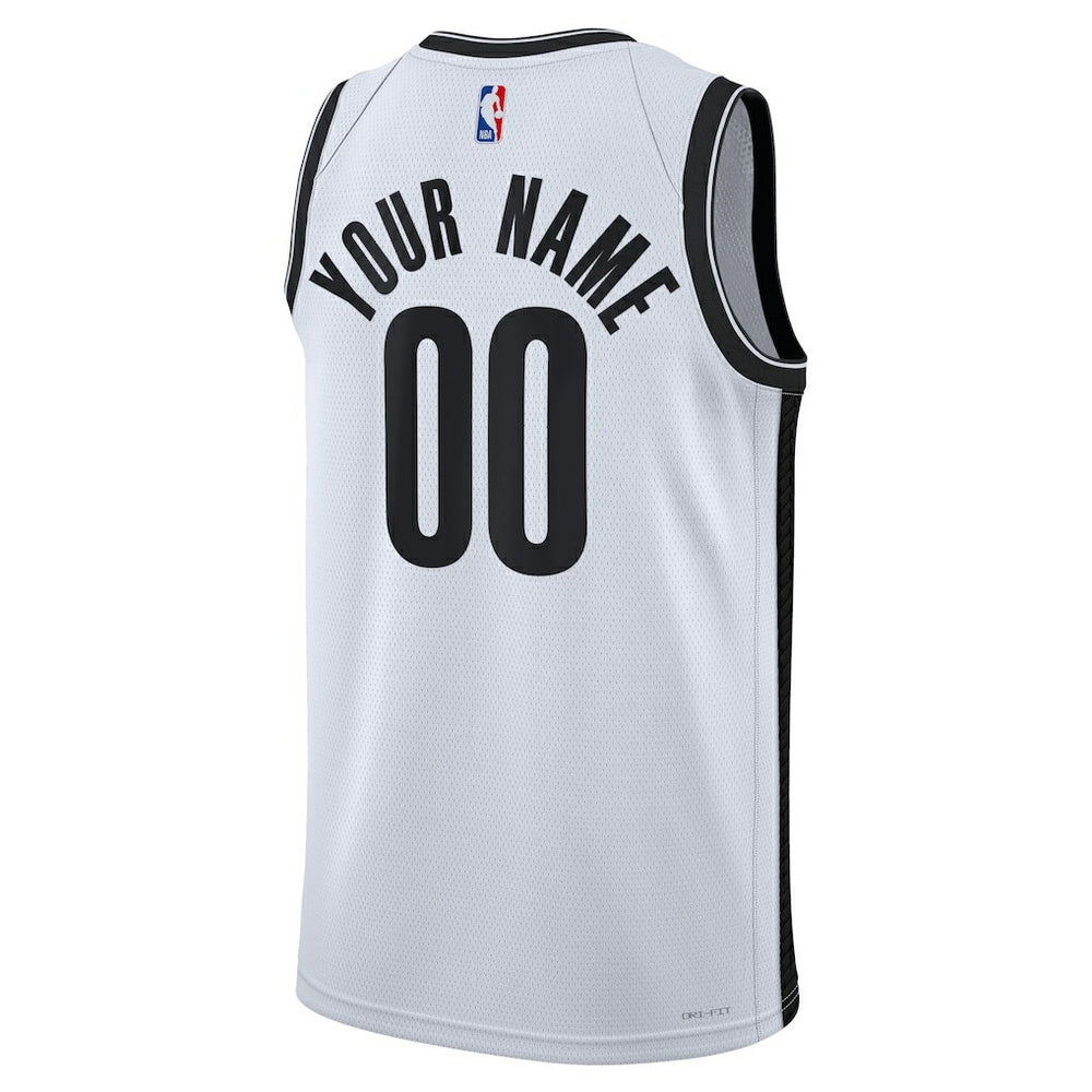 Brooklyn Nets Unisex Swingman Custom Jersey White - Association Edition